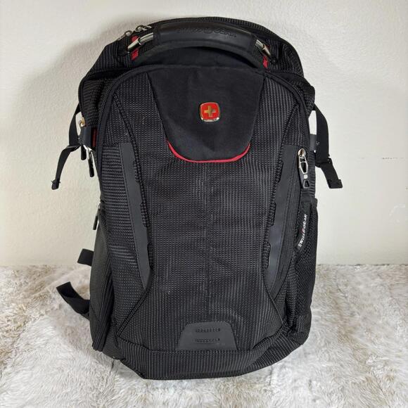 SwissGear Other - SwissGear Wenger Backpack Laptop Travel Bag Insulated Cooler Pocket Black Red